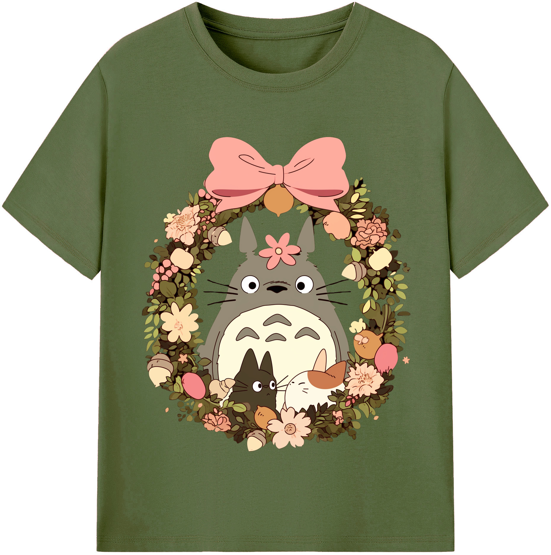 （画像用） となりのトトロ 草壁メイ 草壁サツキ My Neighbor Totoro Satsuki Kusakabe Mei Kusakabe 綿100％半袖Tシャツ（フロントプリント）